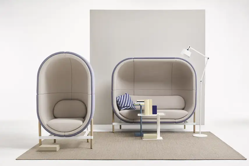 Enclosed hooded office sofa