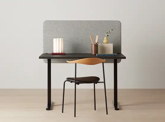 Softline Acoustic Dividers Acoustic desktop office screen on height-adjustable desk
