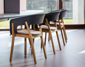 Njord wood frame meeting chair.