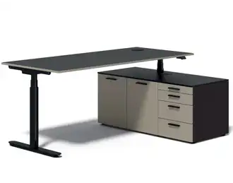 Height adjustable executive desk