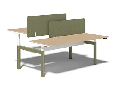 Nuvola bench desk dual dividers