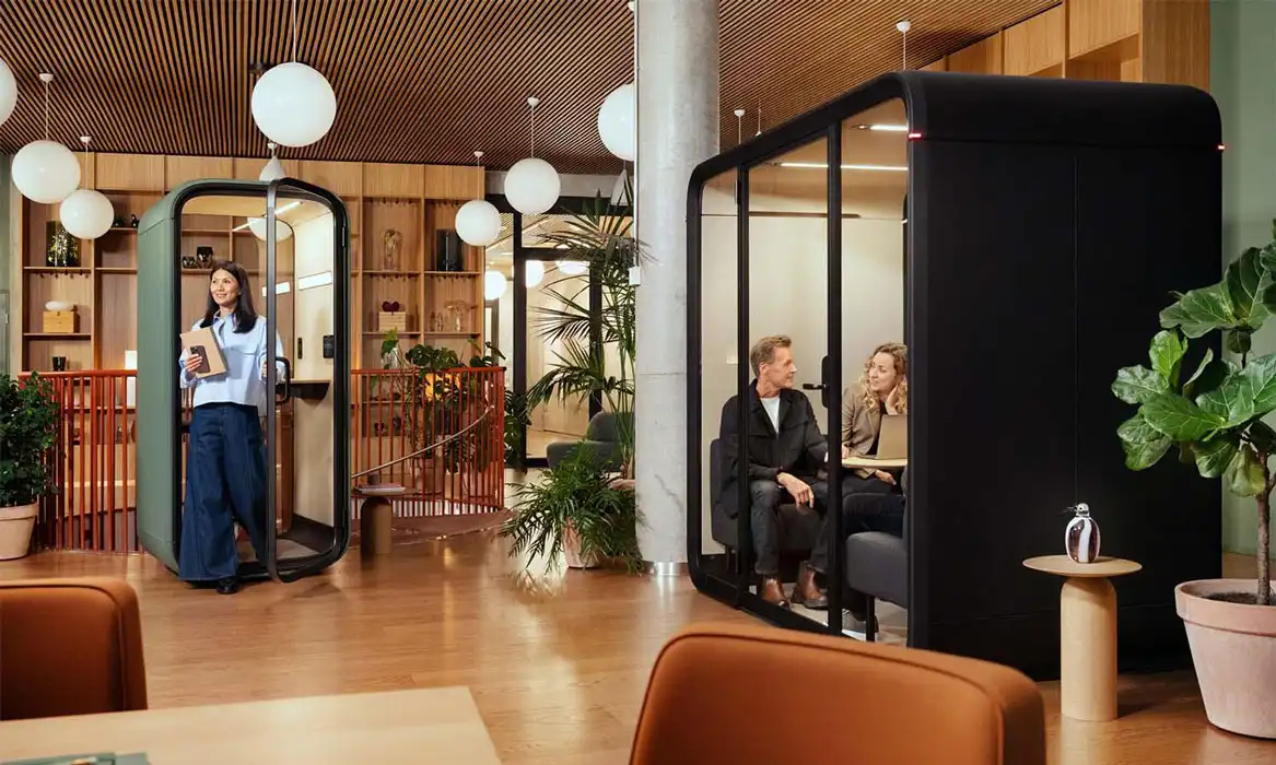 Framery Four Office Pod Framery Four Pod with Framery One phone pod
