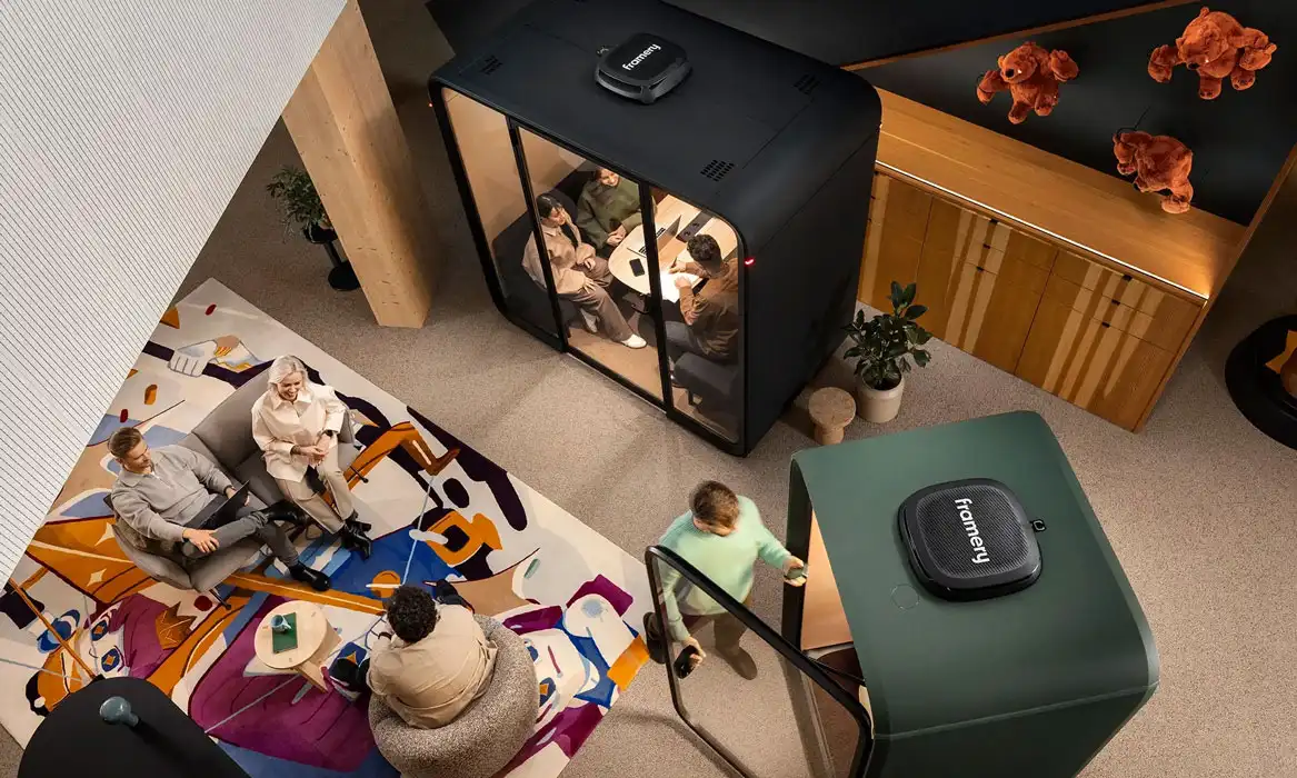 Framery Four Office Pod Framery Four Pod with Framery One phone pod