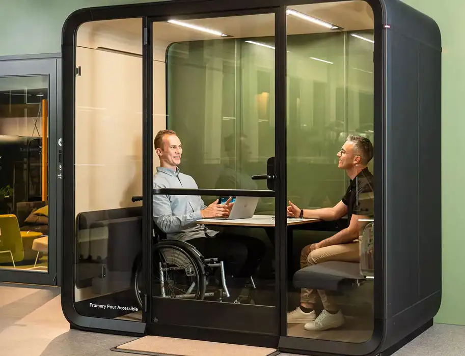Framery Four Office Pod Framery Four Pod with Framery One phone pod