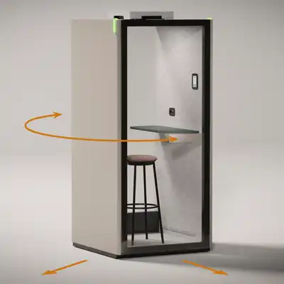 Phone booth on castors