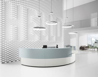 curved reception counter