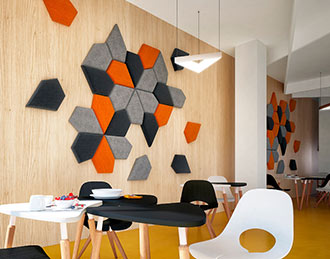 Formo acoustic panels on wall