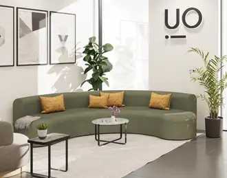 Curved reception sofa