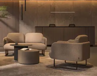 Rounded back reception sofa