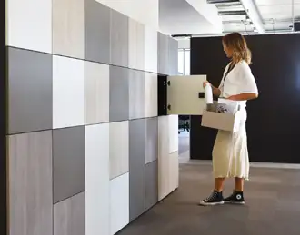 Locker storage in reception