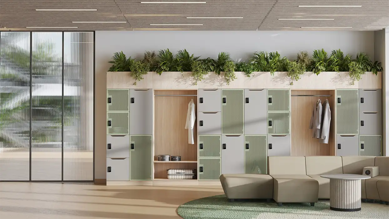 Locker Wall Storage in waiting area