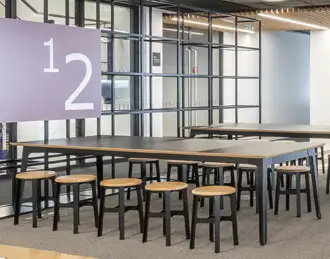 Large breakout tables with handmade tops in wood