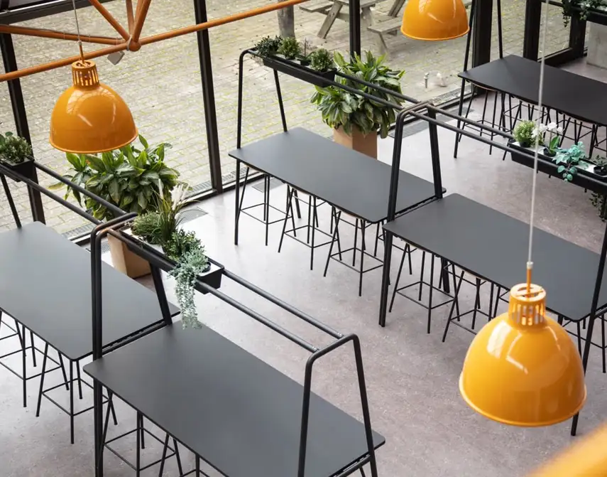 Fourreal A table with biophilic planters