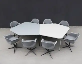 Organic shaped table with central divide