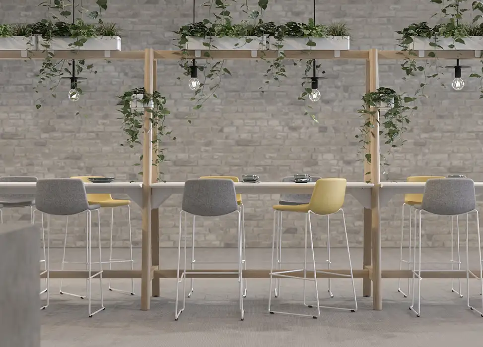 Nova Wood table Nova Wood A frame table with planters